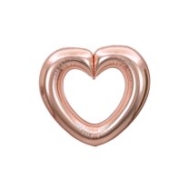 Nmdmisc Balloons 33" Hollow Heart Shaped Aluminum Film Balloon Valentine's Day Birthday Party Wedding Holiday Decoration Supplies Rose Gold