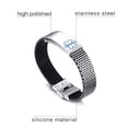 thumbnail image 4 of Pulsera de Identificación de Alerta Sunnimix Cadena de acero inoxidable 316L Brazalete de Mano azul, 4 of 7