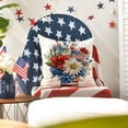 thumbnail image 2 of Sm:)e God Bless America Freedom Floral 4th of July Throw Pillow Cover 18x18 Inch Set of 4, Polyester Patriotic Outdoor Pillow Case for Sofa Couch, 2 of 6
