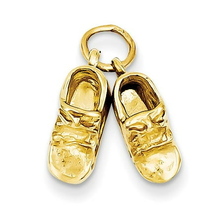 14k Yellow Gold Baby Shoes Charm Pendant