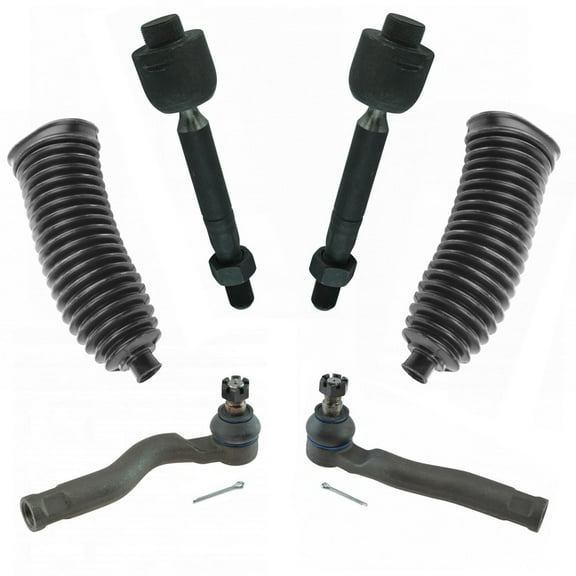 TRQ Front Inner Outer Tie Rod End Boot Bellow Kit Set 6pc for Sequoia Tundra PSA60590