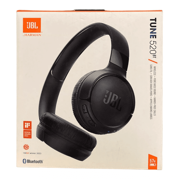 Open Box JBL 520BT Tune Wireless Bluetooth On Ear Headphones, Black
