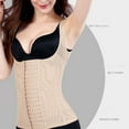 thumbnail image 3 of GENEMA Womens Underbust Waist Corset Vest Tummy Control Shapewear Postpartum Hourglass Body Shaper Cincher Tank Top with Hooks, 3 of 16