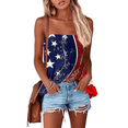thumbnail image 4 of 4th of July Tube Tops for Women Patriotic Print Pleated Tank Tops American 250th Anniversary Casual Bandeau Sleeveless Tank Tops, 4 of 5