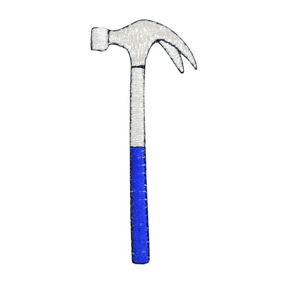 Blue/Silver Hammer - Tools - Iron on Applique/Embroidered Patch