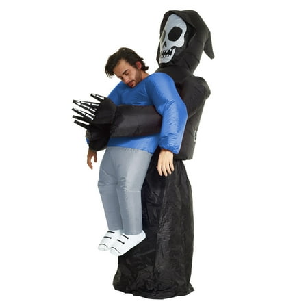 Grim Reaper Pick Me Up Kids (10-12) Child Costume, Black White,