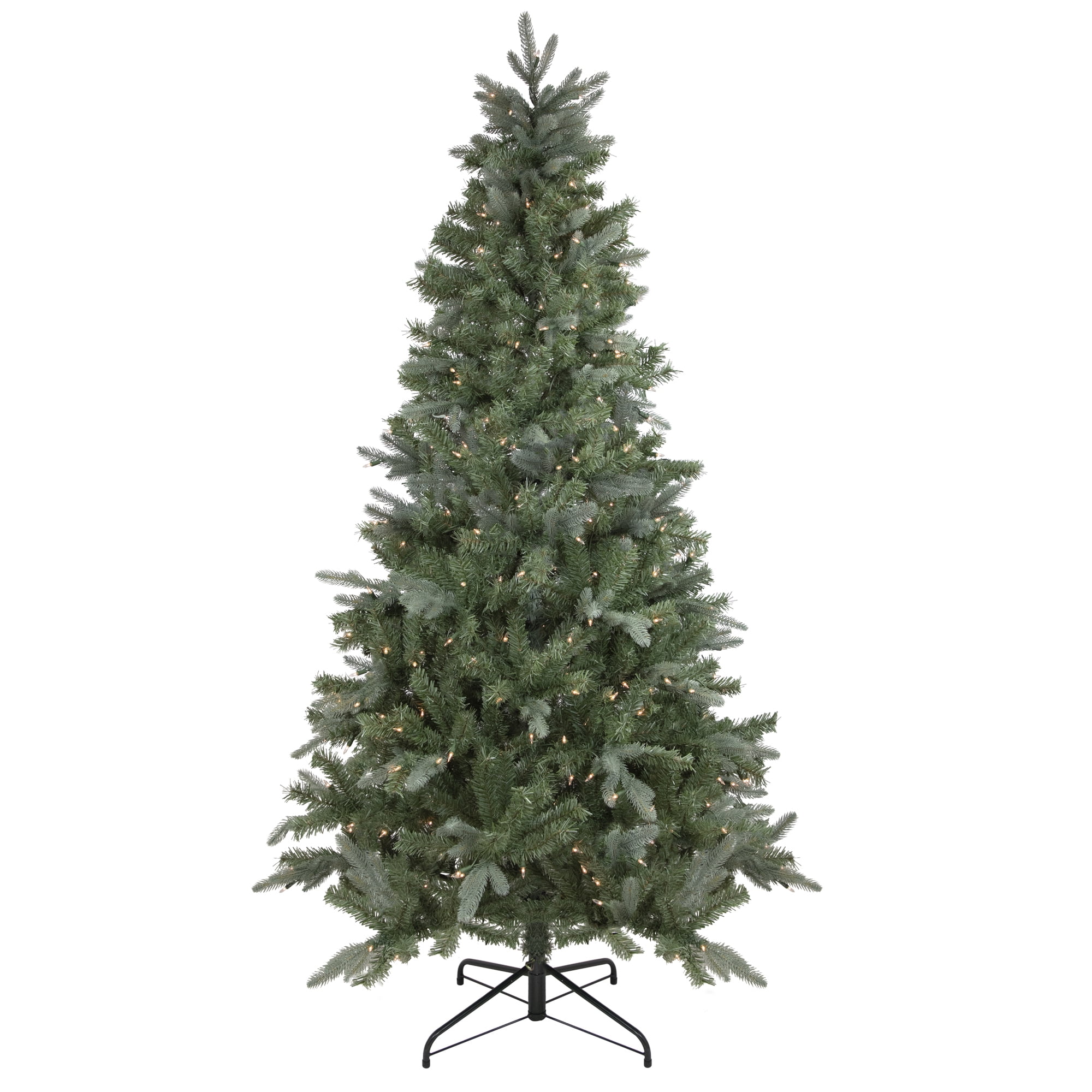 Northlight Clear Prelit LED Green Hinged Fir Granville Fraser Slim Artificial Christmas Tree, 7.5'