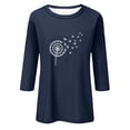 thumbnail image 3 of Aloohaidyvio 3/4 Sleeve Shirts for Women,Womens Round Neck Soft 3/4 Sleeve Tops Trendy Basic T-Shirts Loose Cute Tunic Tee Blouses Fit Pullover, 3 of 4