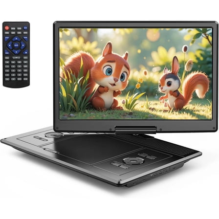 Cocobear 15.5" Portable DVD Player with Rechargeable Battery for Kids & Car, Black 1080p