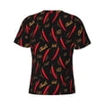 thumbnail image 6 of Vsdgher Hot Chili Print Men's Dry Fit Mesh Athletic Shirts Moisture Wicking Tennis T-Shirt Tops, 6 of 9