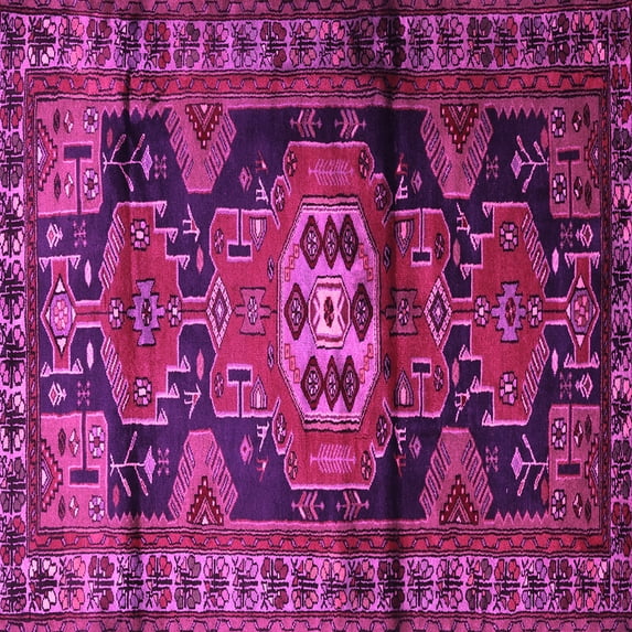 Ahgly Company Indoor Square Persian Pink Traditional Area Rugs, 8' Square