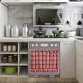 thumbnail image 6 of Oven Skirt for Farmhouse Kitchen Decor - 23.6x17.7in Stripe Stove Cover Skirt with Trim & Ribbon Ties, Rustic Decorative Oven Door Curtain, 6 of 7
