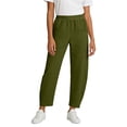 thumbnail image 5 of FengLS Womens Casual Pants Elastic High Waist Pants with Pockets Comfortable Lounge Trousers Solid Color Daily Sweatpants, 5 of 7