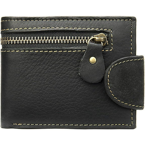 Wallet for Men Leather Wallet Mens Bifold Wallet Blocking Brown Men's Front Pocket Wallets Credit Card Holder Compact Travel Wallet Gifts for Dad Husband Boyfriend