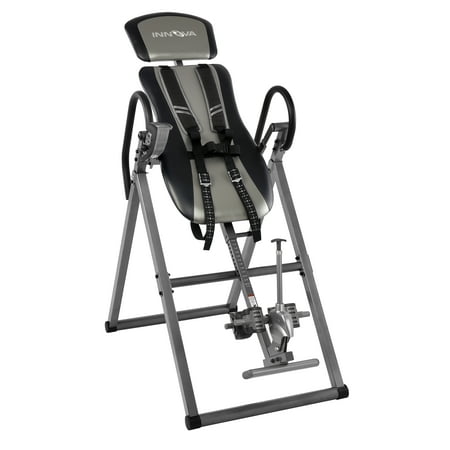 Innova Health and Fitness Inversion Therapy Table with Staps, Black/Gray