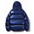 thumbnail image 4 of HAPIMO Rollbacks Veste d'Hiver pour Hommes, Col Montant, Sans Capuche, Ourlet Droit, Fermeture Éclair, Double Poche, Matelassée en Coton, Gris G, 4 of 4