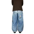 thumbnail image 5 of Pantalones de chándal de terciopelo con bordado de mariposa para hombres y mujeres, pantalones de rayas de gran tamaño, pantalones casuales de moda, alta calidad, 5 of 5