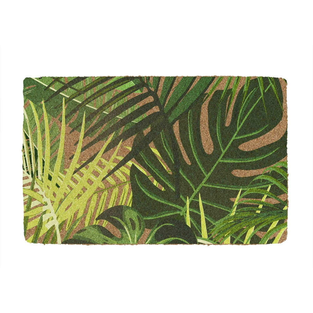 Outdoor Printed Palm Leaf Coir Doormat 18