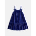 thumbnail image 2 of Wonder Nation Toddler Girls Velvet Cami Dress and Mock Neck Tee Set, 2 Piece, Sizes 12M-5T, 2 of 3
