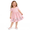 thumbnail image 2 of Rimyaw Little Girls Bunny Dress, Short Sleeve A-Line Sundress with Applique, Soft Summer Casual Pink Dress, Size 6T, 2 of 7