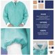 thumbnail image 3 of Chaquetas De Laboratorio Desechables 31 Paquete Largo De 10 Batas De Trabajo Color Verde Azulado Hasta La Cadera Camisas Sms Grandes De 50 G/M2 Con Broches En La Parte Delantera Puños Y Cuello De Punt, 3 of 5