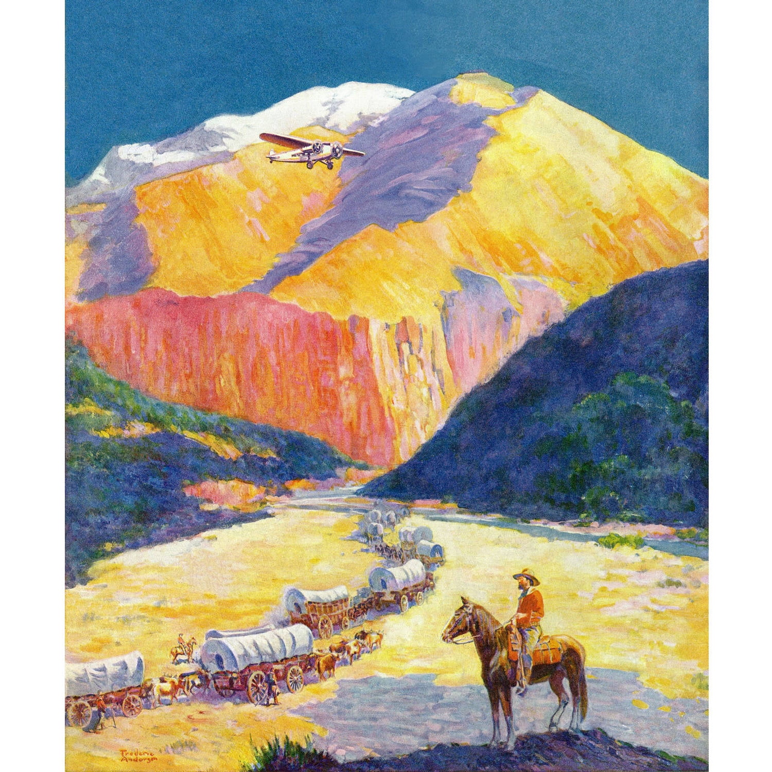 "Westward Ho!" Painting Print on Wrapped Canvas
