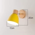 thumbnail image 2 of Aplique de pared de metal moderno E27 Edison, aplique de pared con base de madera de macarrón, decoración de habitación de niños, lámpara de pared interior ajustable, accesorio de iluminación de, 2 of 4