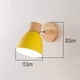 thumbnail image 2 of Aplique de pared de metal moderno E27 Edison, aplique de pared con base de madera de macarrón, decoración de habitación de niños, lámpara de pared interior ajustable, accesorio de iluminación de, 2 of 4