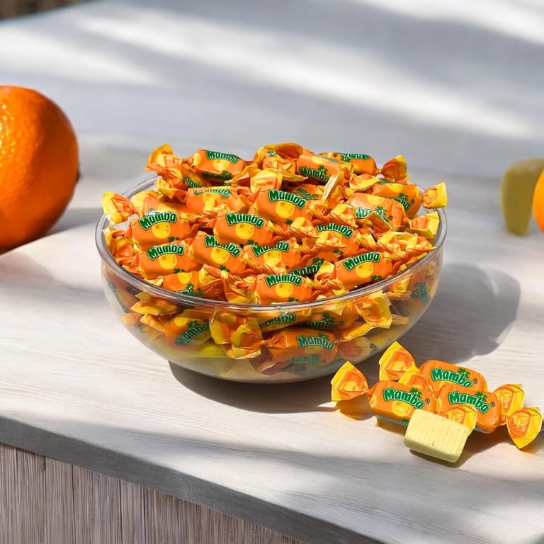Assortit, Candy Chews, 1 lb Bag, Individually Wrapped Orange Fruit