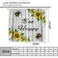 thumbnail image 3 of Bee Sunflower Blackout Curtains for Kitchen,Vintage Rustic Wood Panel Watercolor Farmhouse Sunflower Flower Bee Harvesting Window Drapes Print for Boys Girls Bedroom Living Room 55x63in, 3 of 6