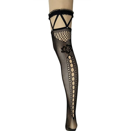 

Pudcoco Woman Mesh Socks See-Through Lace Mesh Hollow Out Pantyhose