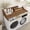 Brown, variant on Fnova 54" 2-Tier Washer Dryer Countertop with Storage Shelf, Laundry Topper Organization with Non-Slip Pads, Waterproof, Stain-Resistant, Oak