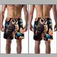 thumbnail image 3 of luoweisi Men's Beach Shorts Quick Dry Swim Trunks with Mesh Lining Cartoon Owl L, 3 of 5