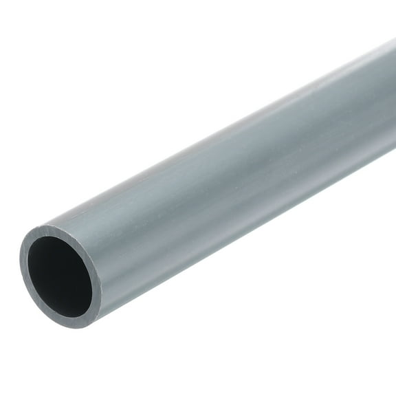 Uxcell Rigid Round Pipe 17.6mm ID 22mm OD 8" Length Light Grey High Impact for Water Pipe, Crafts, Cable Sleeves
