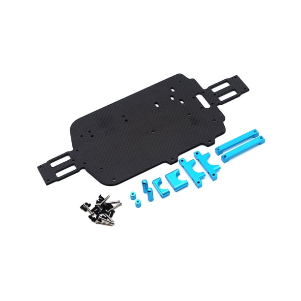 Placa de chasis de marco Fibra de carbono 1:18 Crawler Control remoto Accesorios Actualizaciones Reemplazo de piezas para WLTOYS A949 / A959 / A969 AZUL Inevent FN001322-01