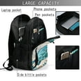 thumbnail image 4 of Balery Watercolor Sea Turtle Mochila con carga USB para hombre y mujer - Mochila impermeable y antirrobo para laptop con puerto USB para viajes, trabajo, 4 of 7