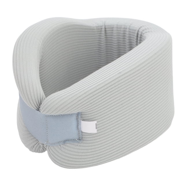 Adjustable Neck Brace Breathable Cool Soft Cervical Collar Comfortable Support, Fits All, Grey Sponge Material, For Sleeping, Office, and Travel