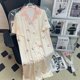 thumbnail image 5 of Pijama de seda helada para mujer, primavera/verano, manga larga, bonito cárdigan con cuello polo para perrito lechero, ropa de casa., 5 of 5