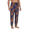 thumbnail image 4 of Xecao Golden Maple on Navy Blue Print Active Tech Joggers for Men, Mens Sweatpants Lounge Pants with Pockets-Large, 4 of 5