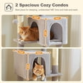 thumbnail image 5 of PRZL Large Cat Tree, Cat Tower for Large Cats, Cat Condo with Sisal-Covered Scratching Posts and Pads, 2 Padded Perch, Dual Condo and Basket for Indoor Cats-Beige with 2 Condos Ball Grey, 5 of 8