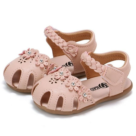 Kids Baby Girl Soft Sole Shoes Anti-slip Sandals Floral Walking