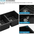thumbnail image 6 of 33 Granite Composite Kitchen Sink Double Bowl - Fulorni 33"×19" Granite Kitchen Sink Black Undermount Double Bowl 50/50 Matte Black Quartz Classic Composite Under Counter Sink Basin, 6 of 8