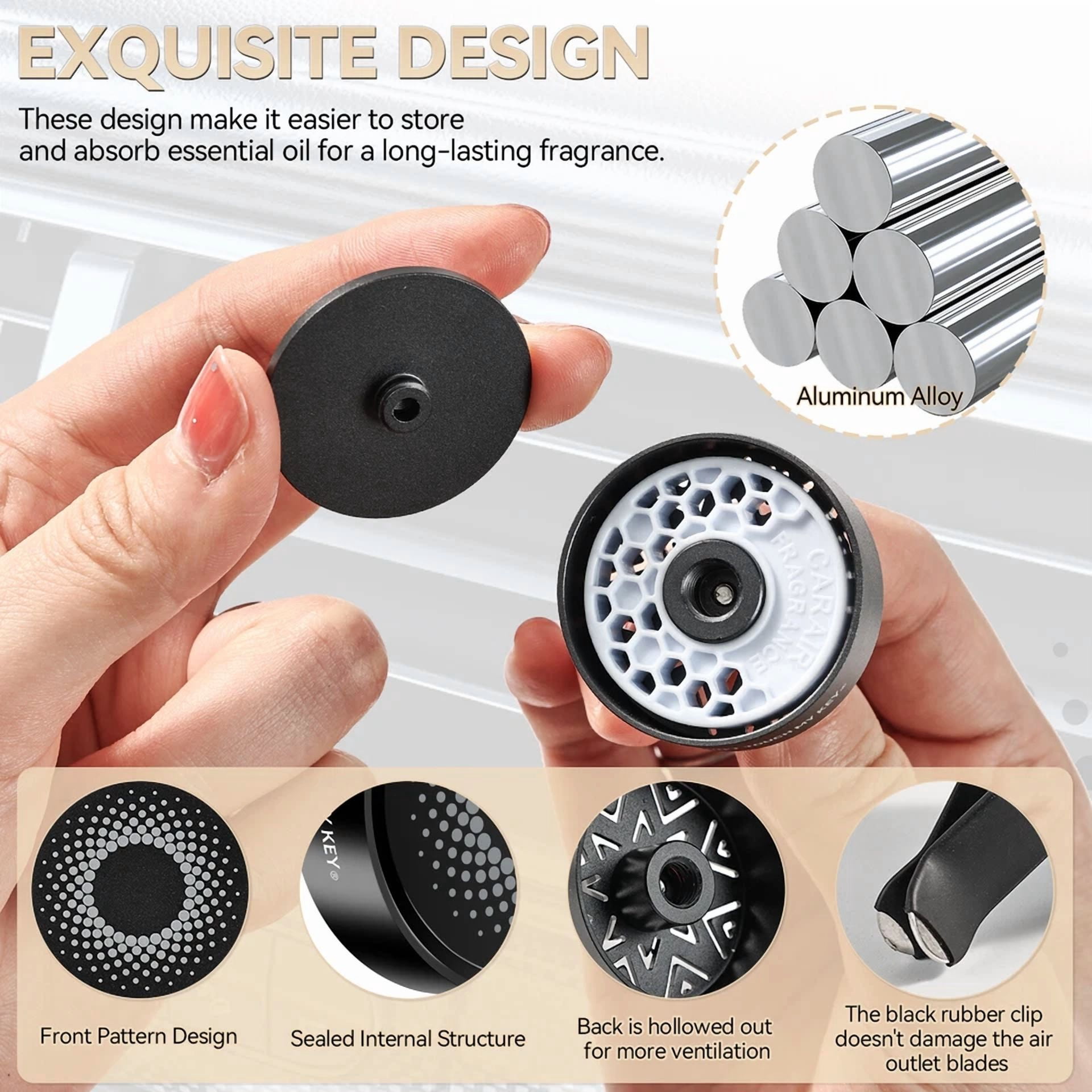 Car Outlet Aromatherapy Essential Oil Diffuser Clip Air Vent Freshener Black Usa