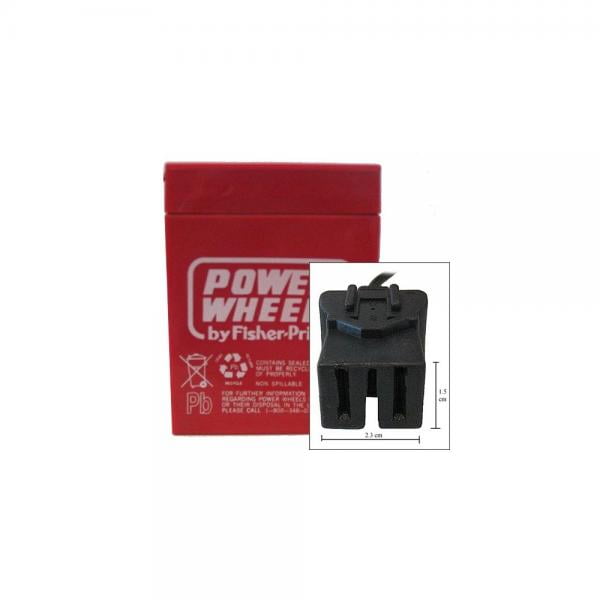Power Wheels battery, 6 volt, Type A connector.