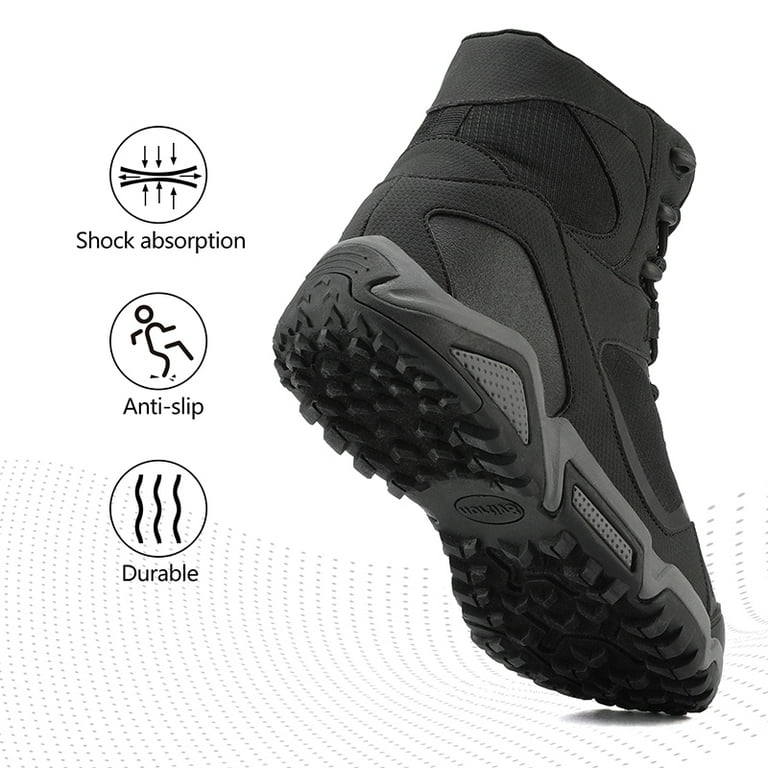 NORTIV 8 Heren Mid Waterdichte Wandellaarzen Outdoor Lichtgewicht Trekking Bergbeklimmen Camping Schoenen, Zwart, 9.5