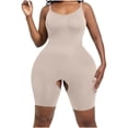 thumbnail image 2 of POUNOO Womens Ribbed Bodysuits Slim Fit Spaghetti Strap Crotchless Design Bodycon Fit Activewear Style Shapewear Gift, 2 of 5