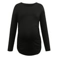 thumbnail image 5 of Yawrut Womens Maternity Long Sleeve Tshirt Classic Side Ruched Tee Top Mama Pregnancy Clothes, 5 of 5