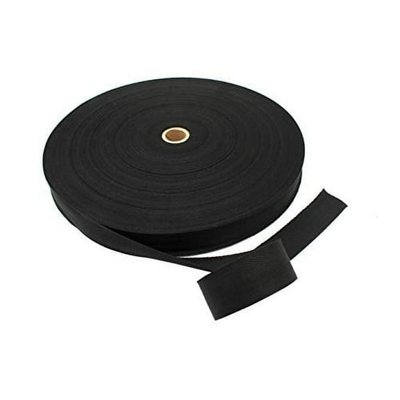 ZipperStop Wholesale -100% Cotton Twill Tape Ribbon 100 YDS/ROLL Made in the USA (1/2", Black)