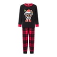 thumbnail image 4 of Pijamas familiares navideños a juego: camiseta de manga larga con estampado de gorro de Papá Noel y pantalón a cuadros., 4 of 9