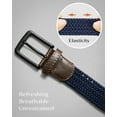 thumbnail image 4 of Maikun Belts for Men Black Buckle Men's Stretch Belt Brown & Blue Braided Belt, 4 of 8